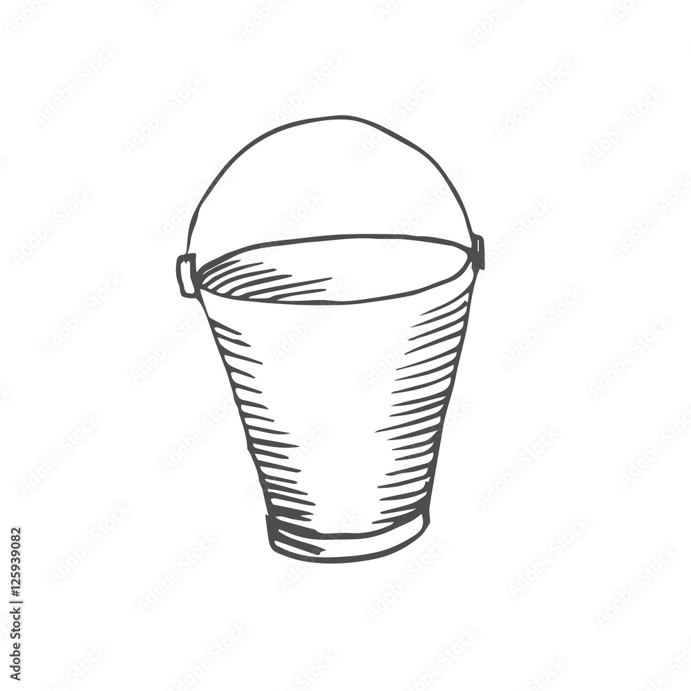bucket scetch. vector bucket scetch. vector
