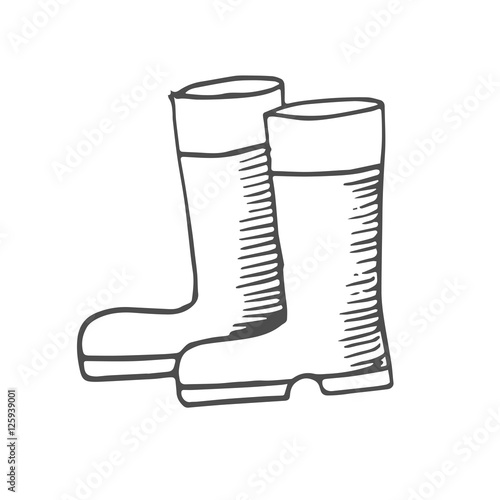 boots scetch. vector