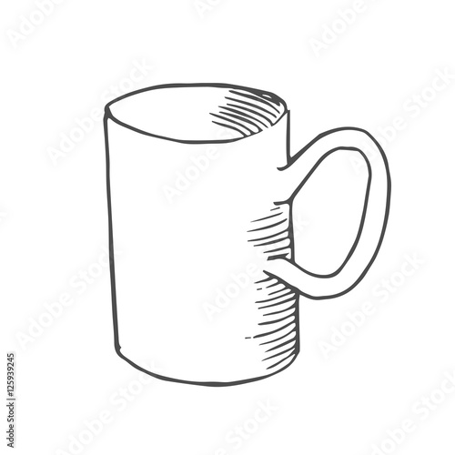 tea cup scetch. vector