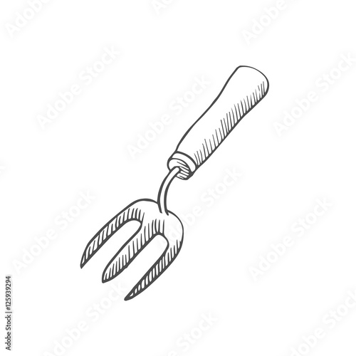 garden rakes scetch. vector