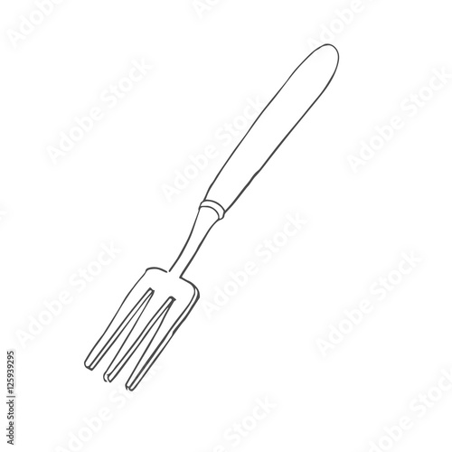 fork scetch. vector