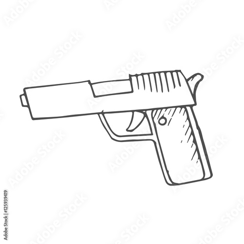 gun scetch. vector