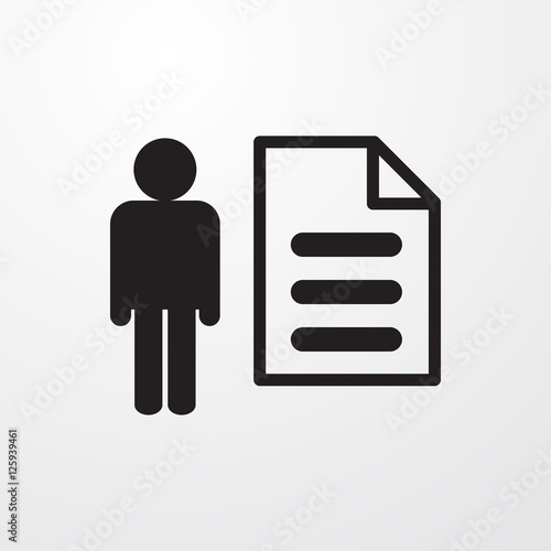 man and document icon illustration