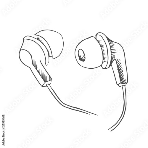 headphones scetch. vector