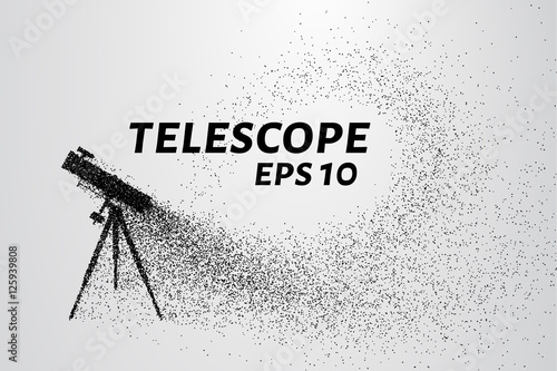 The telescope of the particles. The telescope consists of small circles and dots. Vector illustration