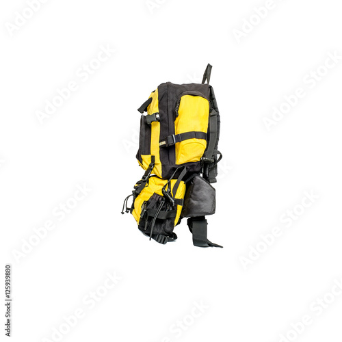 bag, Backpack for travelers accessories isolate With Clipping path.