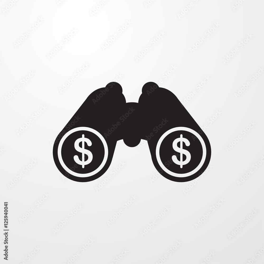 binoculars with dollar sign icon illustration binoculars with dollar sign icon illustration