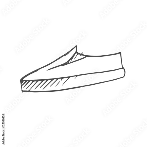 slim sneakers scetch. vector