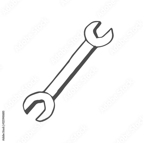 wrench scetch. vector