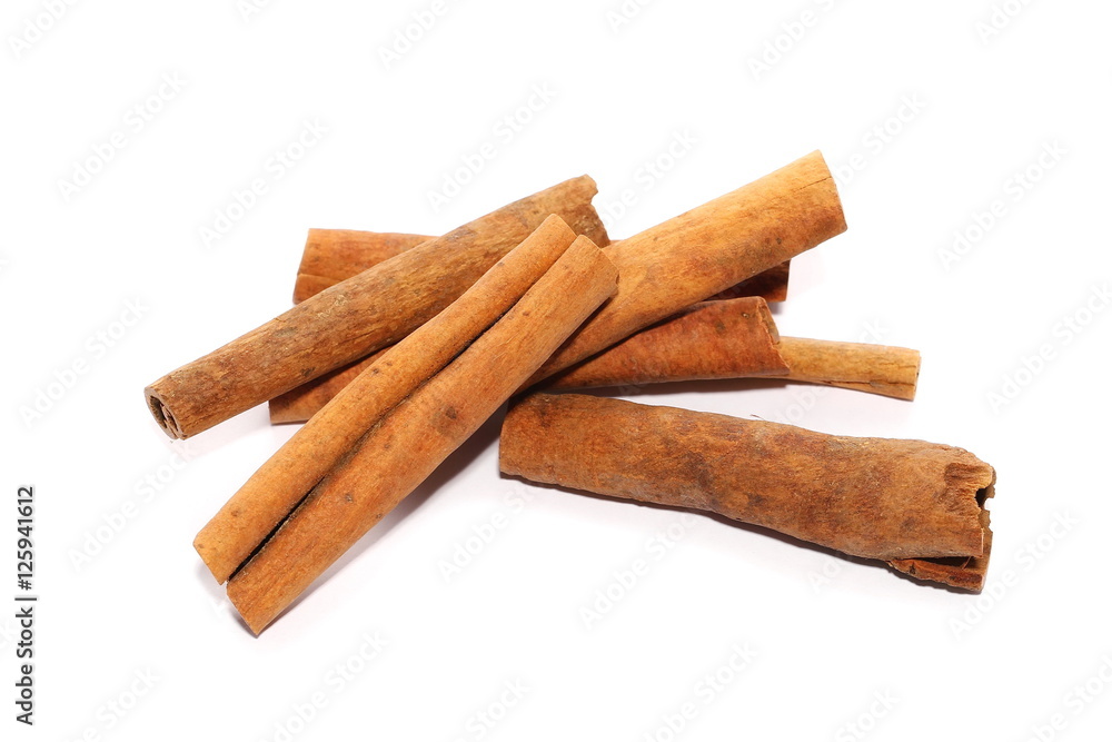 cinnamon stick spice isolated on white