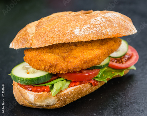 Slate slab with a Chicken Schnitzel