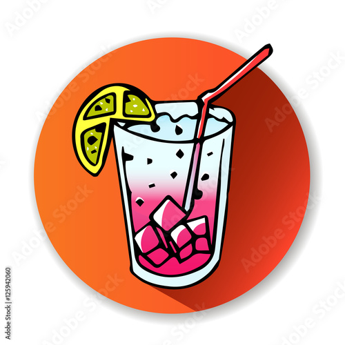 cocktail scetch icon.vector