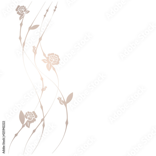 Blumenranke mit Rosen silber