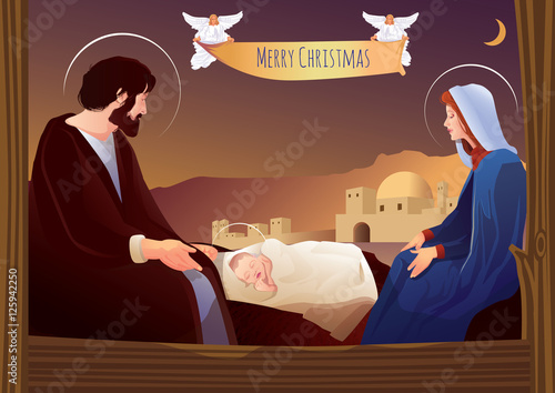 Nativity scene with Holy Family