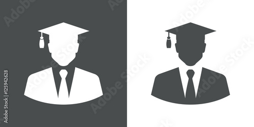Icono plano silueta profesor universidad gris