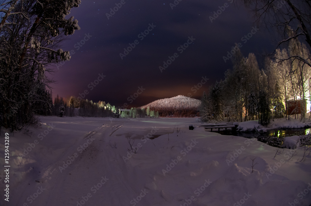 Winter landscape in northern Lapland, Finland Winter landscape in northern Lapland, Finland
