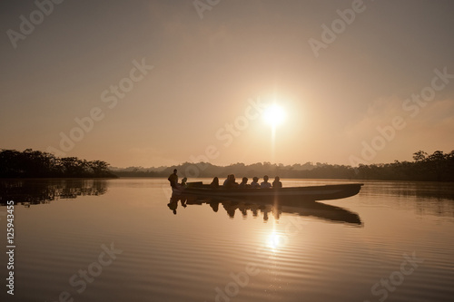 Foto Canoe at Sunrise, Laguna Grande, Amazon