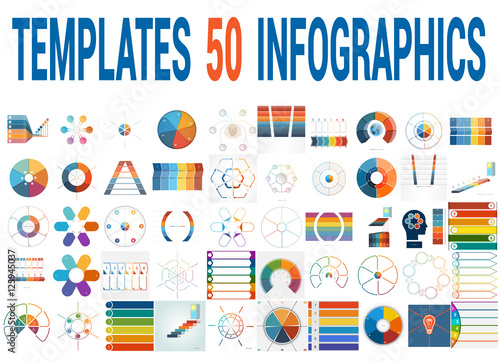 50 Vector Templates for Infographics for six positions.