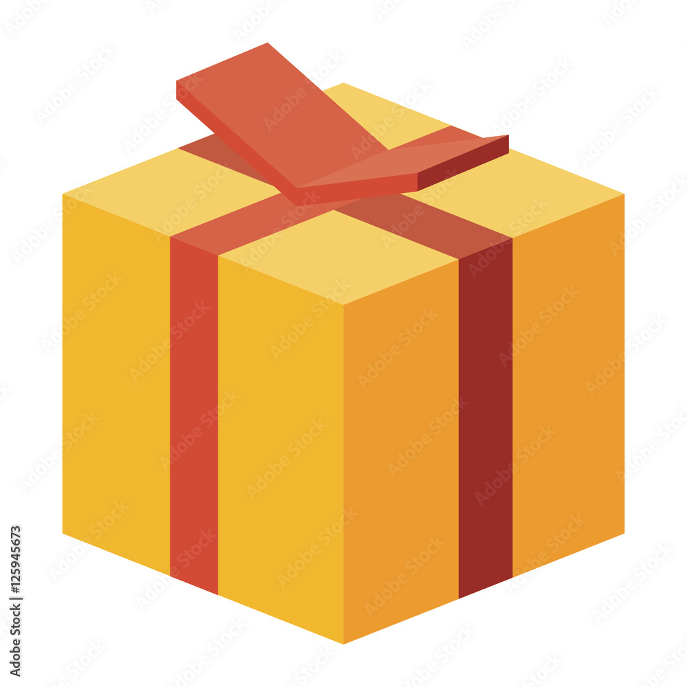 Isometric gift box with bowtie icon. Present holiday celebration and decoration theme. Isolated design. Vector illustration Isometric gift box with bowtie icon. Present holiday celebration and decoration theme. Isolated design. Vector illustration