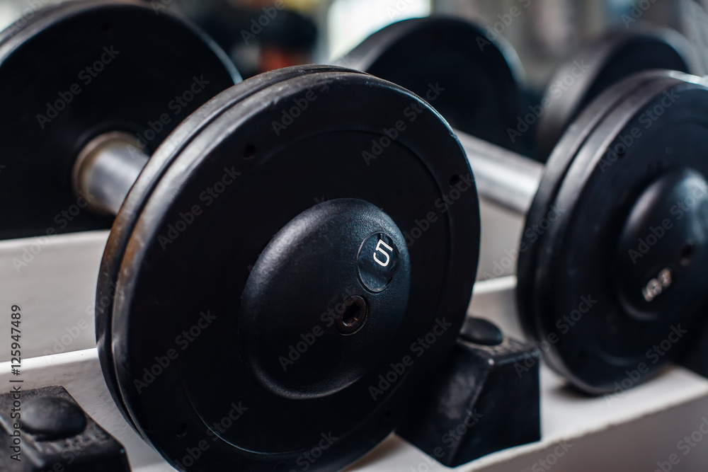 Fototapeta premium Heap of dumbbells