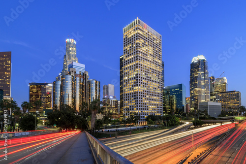 Los Angeles downtown night scene