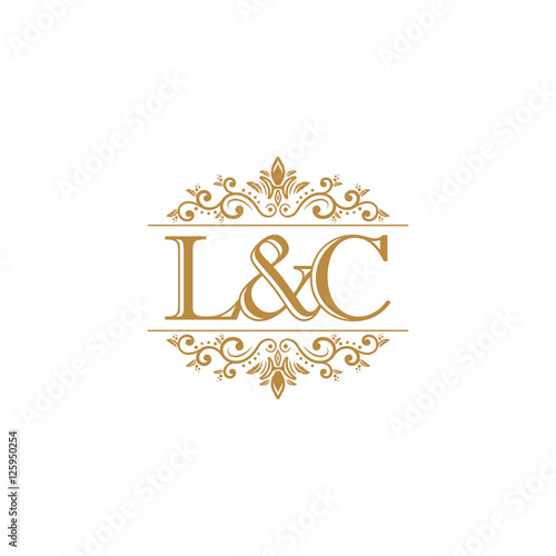 L&C Initial logo. Ornament gold