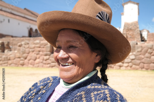 Quechua woman laughing