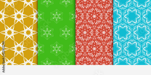 set of original floral patterns. geometrical ornament. vector illustration for design invitation, backgrounds, wallpapers