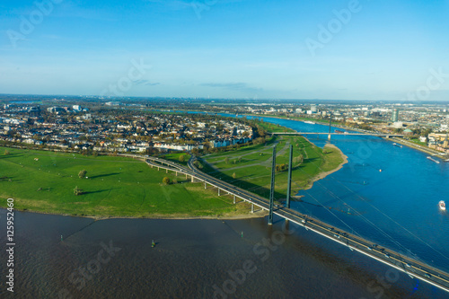 Aerial view of Dusseldorf city in North Rhine-Westphalia Germany