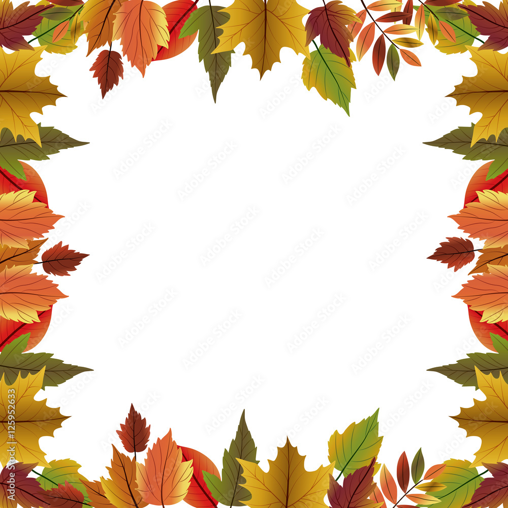 Obraz premium Leaves icon. Autumn season floral garden and nature theme. Vector illustration