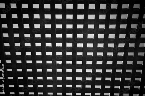 Wooden square grid - abstract black and white
