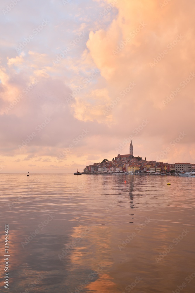 Naklejka premium A beautiful sunset in Rovinj, Croatia