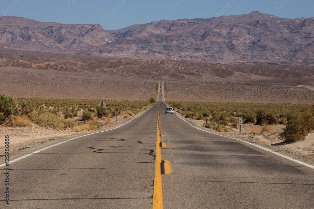 And endless road in Death Valley National Park, CA, USA And endless road in Death Valley National Park, CA, USA