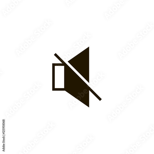 Mute sound icon vector, clip art. Also useful as logo, web UI element, symbol, graphic image, silhouette and illustration.