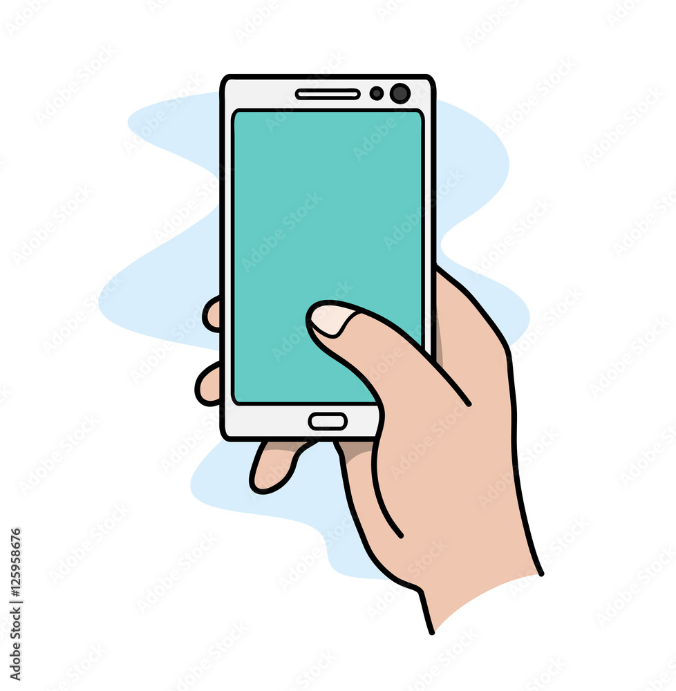 Social Media Smartphone Concept. A hand drawn vector doodle illustration of a hand using smartphone. Social Media Smartphone Concept. A hand drawn vector doodle illustration of a hand using smartphone.