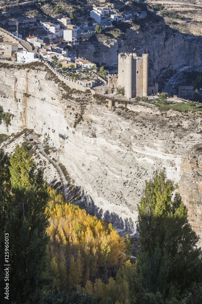 Fototapeta premium Panoramic view of the city, on top of limestone mountain, Spain