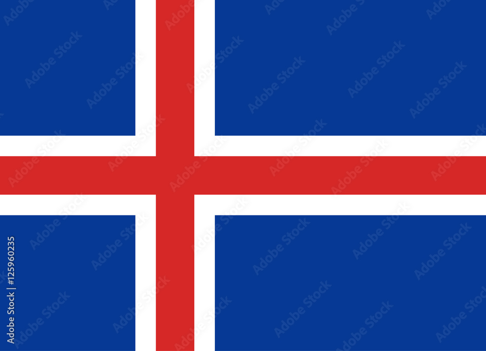 Obraz premium Official vector flag of Iceland . Republic of Iceland .
