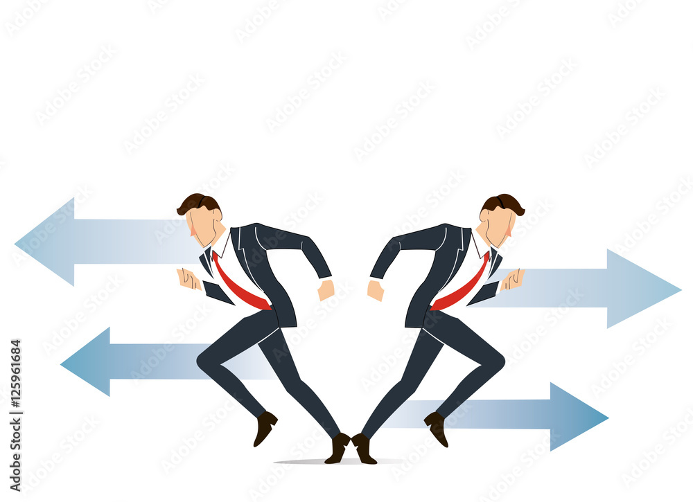 businessman has to make decision which way to go for his success vector illustration businessman has to make decision which way to go for his success vector illustration