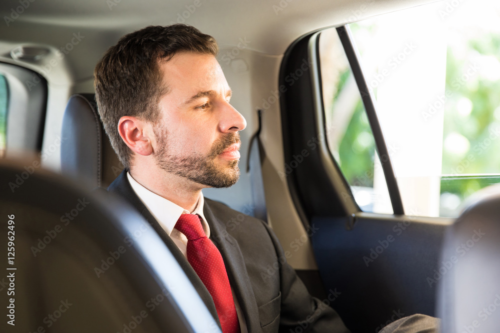 Successful businessman in a car Successful businessman in a car