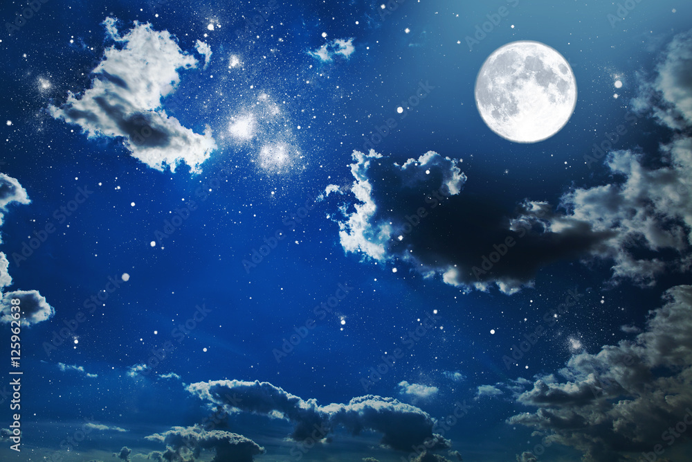 149545 Night sky with stars and full moon background