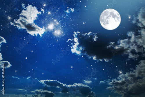 149545 Night sky with stars and full moon background