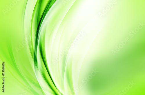 Abstract background powerful effect lighting. Green blurred color waves design. Floral template for your creative graphics.