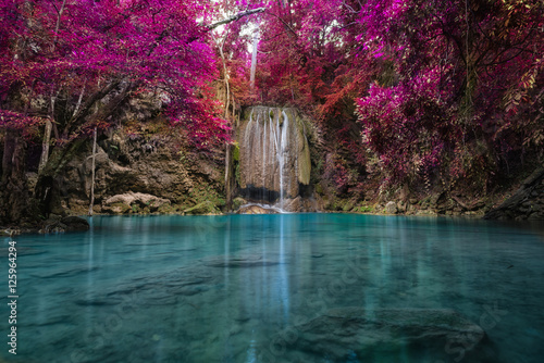 Waterfall in deep forest photo