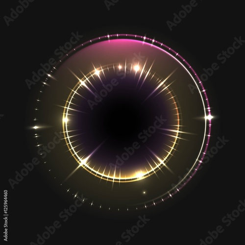 Abstract background with glowing circle frame.