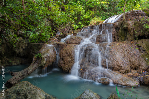 Waterfall in deep forest , Erawan waterfall National Park