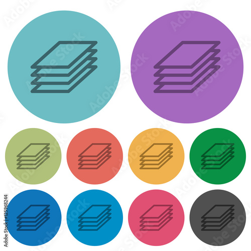 Printing papers color flat icons