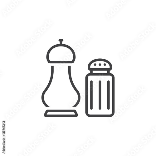 salt and pepper shakers line icon, outline vector sign, linear pictogram isolated on white. logo illustration
