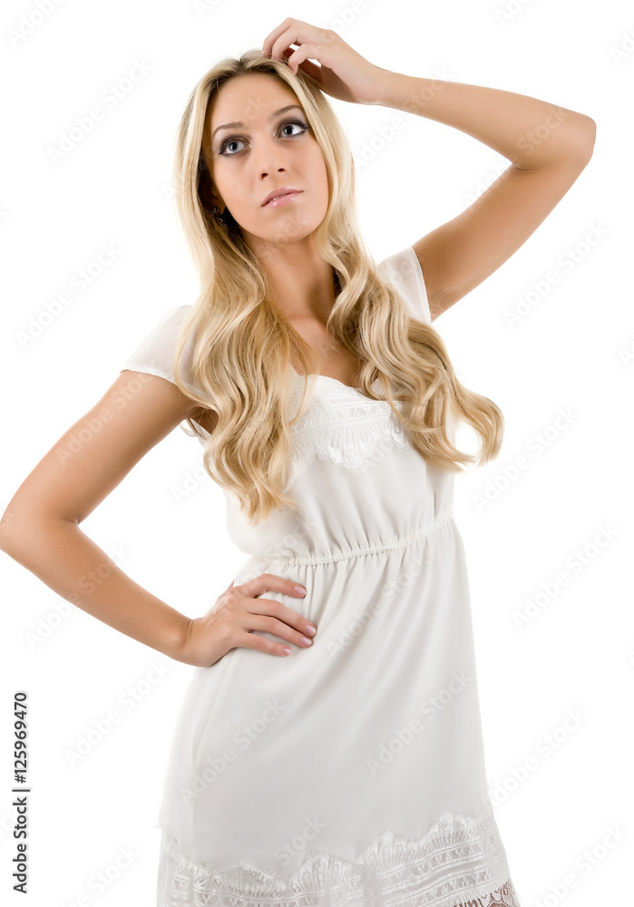 attractive blonde on light background attractive blonde on light background