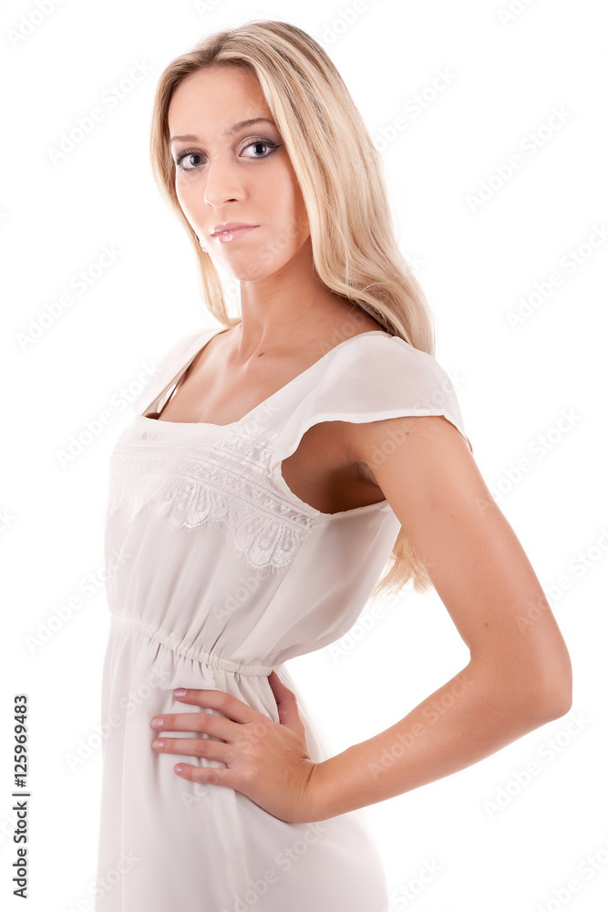 attractive blonde on light background attractive blonde on light background