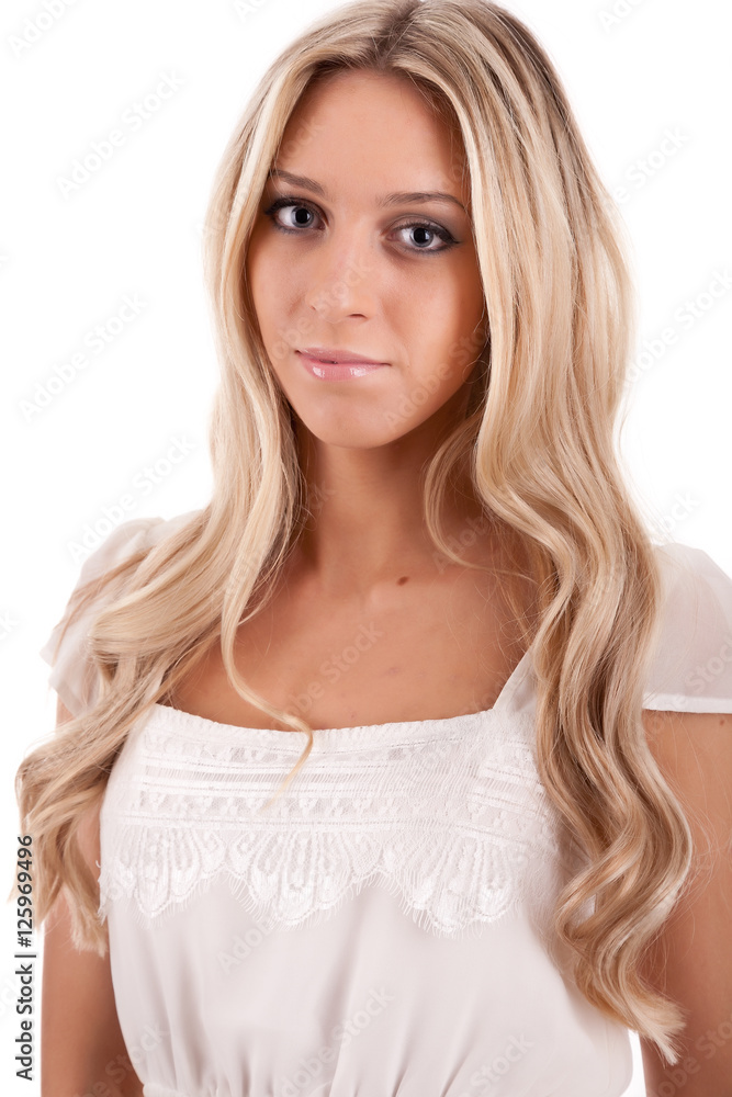 attractive blonde on light background attractive blonde on light background